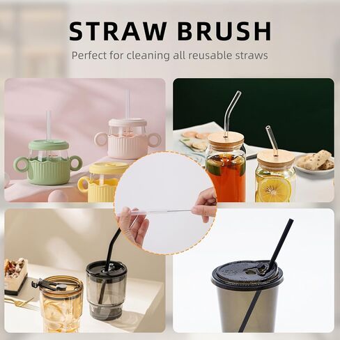 Reusable Cup Cleaning Kit Compatible with Stanley, UpdatedBottle Cleaner Brush Set with LStraw Brush Cleaner and Cup Lid Cleaning Brush for Stanley Cup, Tumbler Cups, Drinking Glass, Baby Bottles in Saudi Arabia