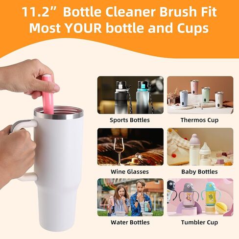Reusable Cup Cleaning Kit Compatible with Stanley, UpdatedBottle Cleaner Brush Set with LStraw Brush Cleaner and Cup Lid Cleaning Brush for Stanley Cup, Tumbler Cups, Drinking Glass, Baby Bottles in Saudi Arabia