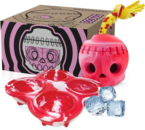 Freezbone Dog Popsicle Mold, Freezebone Fillable Dog Toys to Keep Them Busy, Skull Frozen Dog Treat Molds, Homemade Treat Frozen Dog Toy, Sturdy Safe, Easy Clean, Blue in Saudi Arabia