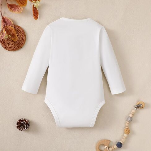 ROMPERINBOX Long Sleeve Onsies Girl 3 Pack Knitted Solid Baby Crew Neck Bodysuit Multicolors 0-24 Months in Kuwait