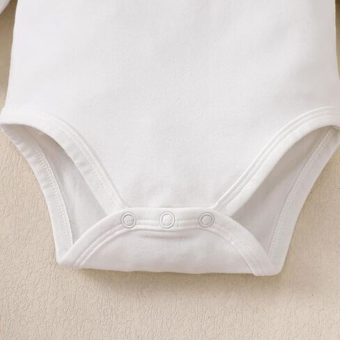 ROMPERINBOX Long Sleeve Onsies Girl 3 Pack Knitted Solid Baby Crew Neck Bodysuit Multicolors 0-24 Months in Kuwait