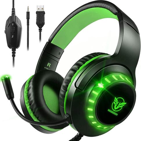 Pacrate RGB Gaming Headset for PS5/PS4/Xbox One/Nintendo Switch/PC/Mac, PS4 Headset with Microphone Xbox Headset with LED Lights, Noise Cancelling PS5 Headset for Kids Adults in Saudi Arabia
