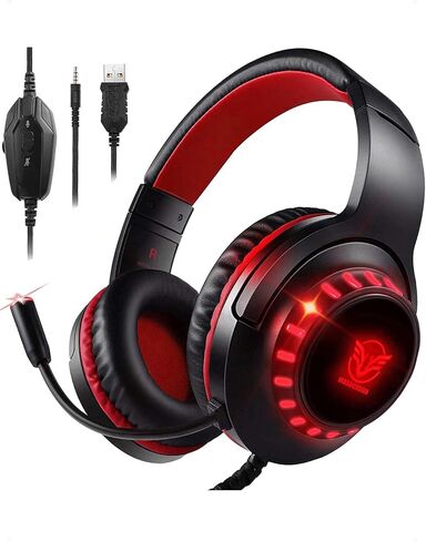 Pacrate RGB Gaming Headset for PS5/PS4/Xbox One/Nintendo Switch/PC/Mac, PS4 Headset with Microphone Xbox Headset with LED Lights, Noise Cancelling PS5 Headset for Kids Adults in Saudi Arabia