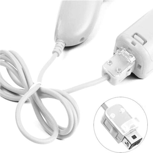 HDJDCBCV Wii Nunchuck Controller, 2 Packs Nunchuck Video Game Controller Joystick Remote, Nunchuck Controller Compatible for Wii Wii U Console, Left and Right Hand Game Controller (White) in Saudi Arabia
