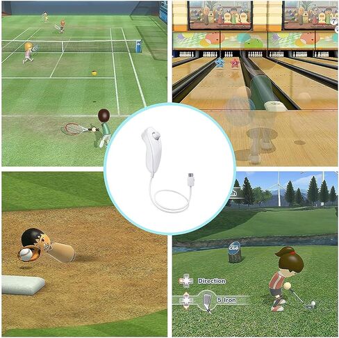 HDJDCBCV Wii Nunchuck Controller, 2 Packs Nunchuck Video Game Controller Joystick Remote, Nunchuck Controller Compatible for Wii Wii U Console, Left and Right Hand Game Controller (White) in Saudi Arabia
