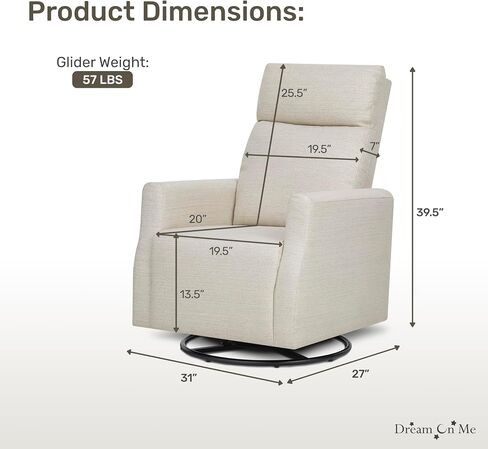 Dream On Me Oliver Swivel GliderWith 360-Degree Swivel and Plush Corduroy Fabric, FSC Certified. in Kuwait