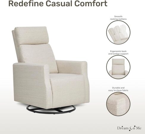 Dream On Me Oliver Swivel GliderWith 360-Degree Swivel and Plush Corduroy Fabric, FSC Certified. in Kuwait