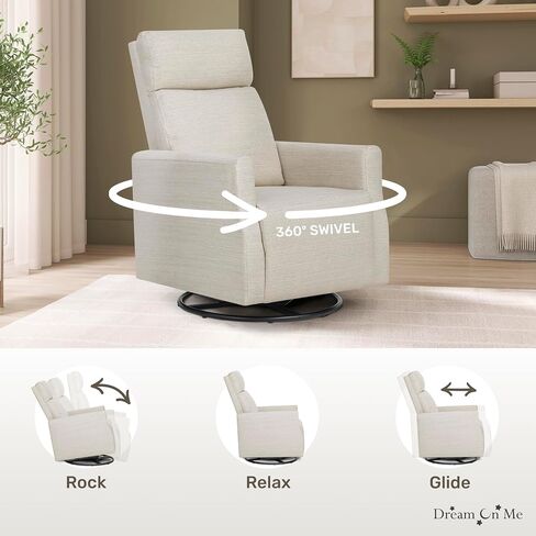 Dream On Me Oliver Swivel GliderWith 360-Degree Swivel and Plush Corduroy Fabric, FSC Certified. in Kuwait