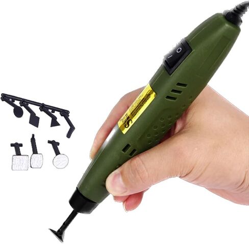 ماكينة صنفرة كهربائية بقوة 8000 دورة في الدقيقة، ماكينة صنفرة تفاصيل محمولة بقوة 20 وات لأداة سنفرة معدنية DIY للأعمال الخشبية، ماكينة سنفرة حرفية كهربائية مع رأس سنفرة 8x لطحن أسطح تلميع الشقوق والأخاديد in Kuwait