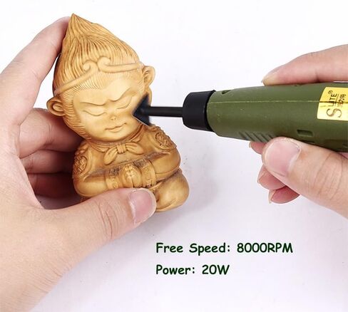 ماكينة صنفرة كهربائية بقوة 8000 دورة في الدقيقة، ماكينة صنفرة تفاصيل محمولة بقوة 20 وات لأداة سنفرة معدنية DIY للأعمال الخشبية، ماكينة سنفرة حرفية كهربائية مع رأس سنفرة 8x لطحن أسطح تلميع الشقوق والأخاديد in Kuwait