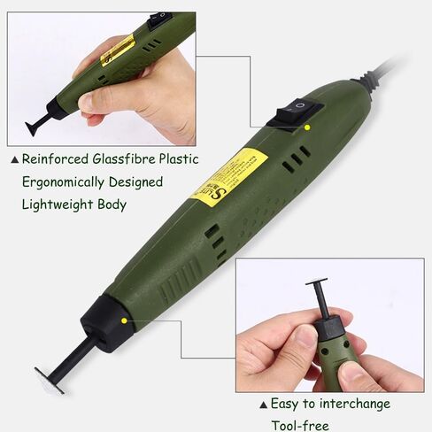 ماكينة صنفرة كهربائية بقوة 8000 دورة في الدقيقة، ماكينة صنفرة تفاصيل محمولة بقوة 20 وات لأداة سنفرة معدنية DIY للأعمال الخشبية، ماكينة سنفرة حرفية كهربائية مع رأس سنفرة 8x لطحن أسطح تلميع الشقوق والأخاديد in Kuwait