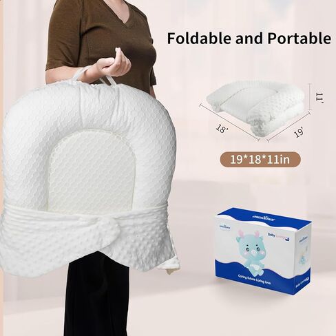 Baby Lounger, Portable Baby Nest for Newborn Infant Babies for Home and Travel (White) in Saudi Arabia