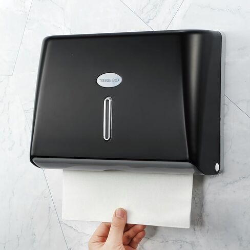Tioncy 6 Pack Paper Towel Dispenser Wall Mount Commercial with Lock Adhesive No Drilling or Screws Install White Plastic Tri Fold, C Fold Paper Hand Towel Holder for Bathroom Restroom Kitchen Office in Saudi Arabia