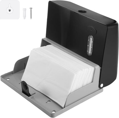 Tioncy 6 Pack Paper Towel Dispenser Wall Mount Commercial with Lock Adhesive No Drilling or Screws Install White Plastic Tri Fold, C Fold Paper Hand Towel Holder for Bathroom Restroom Kitchen Office in Saudi Arabia