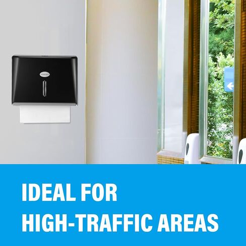 Tioncy 6 Pack Paper Towel Dispenser Wall Mount Commercial with Lock Adhesive No Drilling or Screws Install White Plastic Tri Fold, C Fold Paper Hand Towel Holder for Bathroom Restroom Kitchen Office in Saudi Arabia