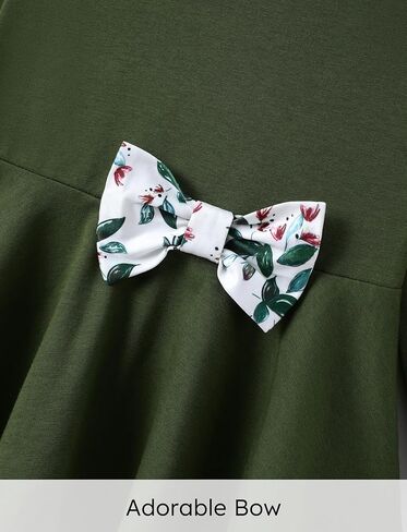 PATPAT Toddler Kids Girls 2Pcs Clothes Set Bowknot Design Ruffle Hem Long Sleeve Top and Floral Print Pant Outfits in Kuwait