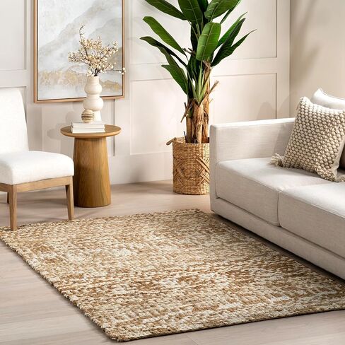 nuLOOM Hailey Hand Woven Jute Runner Rug, 2' 6" x 12', Natural in Saudi Arabia