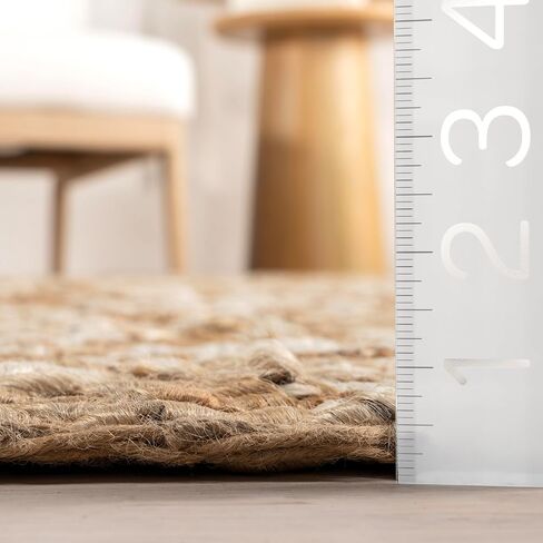 nuLOOM Hailey Hand Woven Jute Runner Rug, 2' 6" x 12', Natural in Saudi Arabia