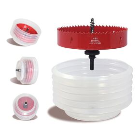 5-1/2 Hole Saw with Dust Bowl for Recessed Light，5-1/2 Inch Hole Saw Kit for Cutting Wood,Drywall,Plywood ，Hole Saw Cutter for Recessed Lighting5-1/2
