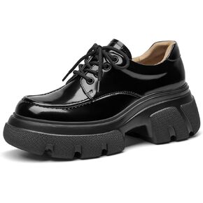 BEAU TODAY Platform Oxfords for Women, Chunky Oxford Shoes for Women, Business Casual Office Shoes Women, Non Slip Comfortable Leather Work Shoes for Women Dressy