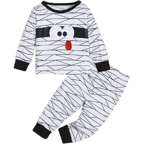 Toddler Boys Girls Mummy Outfits - Kids Ghost Long Sleeve Top Matching Pants Set 2-Piece Casual Fall Winter Clothes