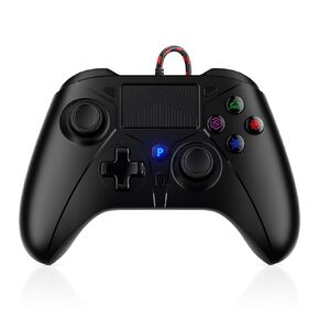 Wired Controller for PS5 Controller, Gaming Controller for Playstation 5 / PS5, PS4, PC, Support Turbo, Marco, 3.5mm Audio Jack - Black