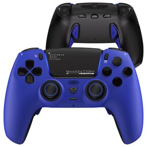 HEXGAMING PHANTOM Pro Gaming Controller with 4 Remappable Buttons, 6 Remapping Profiles, 8 Interchangeable Analog Stick, and Adjustable Triggers Compatible with ps5, PC, Mobile - Shadow Gray