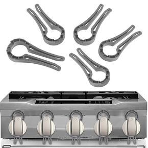 Gas Stove knob Locks —— Baby Proof Stove knob Safety Covers —— Oven knob Locks for Child Safety （ 5 Pack ） (Grey)