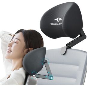 Memory Foam Headrest Attachment for Office Chair, Attachable Chair Head Rest, Desk Chair Neck Support, Elastic Sponge Head Pillow Adjustable Height and Angle