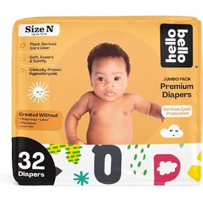 Hello Bello Premium Newborn Diapers, Honeysuckle Designs, 76ct Club Box - Hypoallergenic and Extra Absorbent