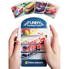 16-Piece Rotating Puzzles for Kids 4-6, Toddlers Puzzles 2-4, Road Trip, Airplane Activities Game, Travel Toys - Brain Teaser, Fine Motor Skills - Birthday Gifts Boys & Girls - Animals