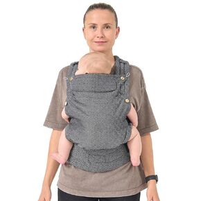 Baby Carrier for Newborn to Toddler, Woven Fabric, Jacquard Weave 100% Cotton, Compact, Adjustable and Ergonomics Infant Carrier with Lumbar Support, 7-44 pounds (Diamond Pattern - Black)