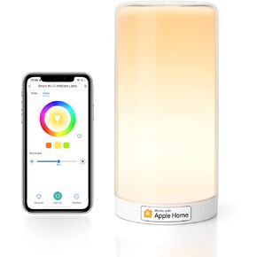 meross Smart Table Lamp, Bedside Lamp, Compatible with Apple HomeKit, Siri, Amazon Alexa and SmartThings, Tunable White and Multi-Color, Touch Control, Voice and App Control