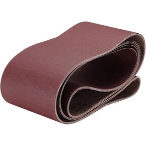 uxcell 5pcs 6" x 89" Sanding Belts 220 Grits Aluminum Oxide Abrasive Belt Sander Paper Sanding Papers for Metal Wood Grinding Polishing, Reddish Brown