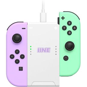قبضة شحن IINE Joy-con متوافقة مع Switch/Oled/Lite، حامل على شكل حرف H لـ Switch Joy-Con، قبضة شحن محمولة Joy-con مع كابل شحن قطعة واحدة in Kuwait