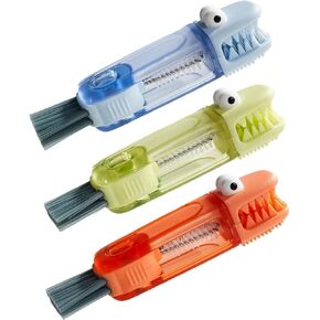 Multifunctional Bottle Cleaning Brush Set, Multifunction Silicone Cup Lid Gap Cleaner, Home Kitchen Crevice Cleaning Tools(3 Pcs), Blue,green,yellow