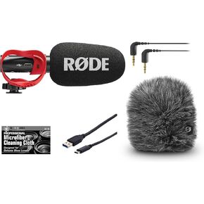 Rode VideoMic GO II-H On-Camera Shotgun Microphone and Deluxe Windshield Wind Cover Kit