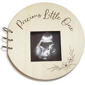 Baby Shower Guest Book with Photo Frame - Baby Shower Games for Guests - Baby Scrap Book - Baby Shower Decorations for Boy or Girl (Round)