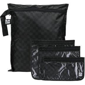 Bumkins Disney Stitch Waterproof Wet Bag and Packing Pouches, TSA Airline Compliant, Pack for Baby, Travel, Swim Suit, Cloth Diapers, Pump Parts, Pool, Gym Clothes, Toiletry, Daycare, Zip Bag, 4-pc