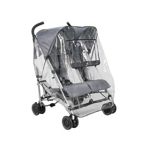 Clear Travel Weather Shield,Rain Cover for Double Stroller Universal,Breathable Waterproof Double Stroller Rain Cover Side by Side,Twins Stroller Cover for Rain/Wind/Snow/Cold/Dust