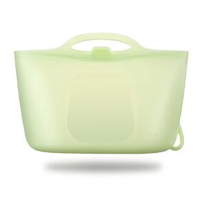 Silicone Travel Bottle Sterilizer Bags | Microwave Steam Sterilizer Bags for Baby Bottles, Breast Pump & Pacifiers, Reusable Steam Sterilizing Bags for Travel and Home Use（Clear Green）