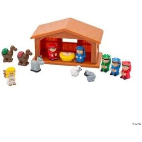 Fun Express Plastic Nativity Stable Toy Playset - 13 Pieces