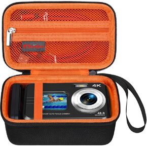 Elonbo Carrying Case for HICSHON Underwater Camera, UHD 4K 48MP Autofocus Waterproof Camera Travel Storage Cover, Compact Waterproof Digital Camera Holder Bag, Mesh Pocket fits Battery Charger, Blue