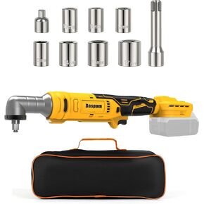 3/8" Cordless Ratchet Wrench Compatible with DEWALT 20V MAX Battery, 93Ft-Lbs Torque, Square Drive Electric Wrench with Brushless Motor, 3" Extension Socket 3/8" to 1/4" Adapter, Tool Only