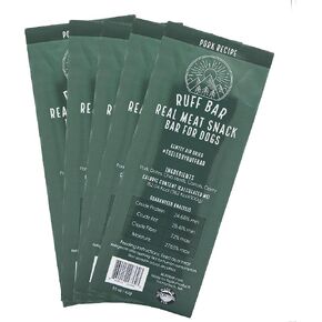 RUFF BAR Dog Treats, Pork Dog Training Treats, High Protein Bars for Dogs, Energy Snack for Dogs, Natural Dog Treat with Grass Fed Meat, Hormone & Antibiotic Free, Individually Wrapped, 28 g, 5 Pack in Saudi Arabia