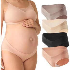 Momcozy Maternity Underwear Seamless, Pregnancy Postpartum Panties Under Bump Maternity Underwear Cotton