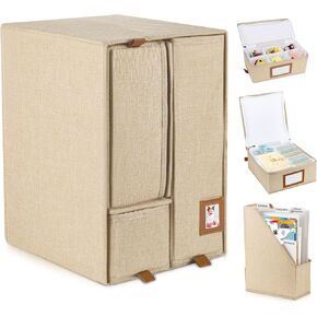 Baby Keepsake Box, Fabric Bound Acid-Free Baby Document Organizer with Labels for Keepsakes Baby Memory Box, Newborn Keepsake Storage Box with Lids for Pregnancy, Baby Shower, New Baby, School Years