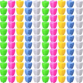 120 Pcs Colorful Tooth Savers Plastic Tooth Holders Small Tooth Treasure Chest Tooth Box for Boys and Girls Lost Teeth Dentist Office Giveaways Theme Party Favor, 5 Colors