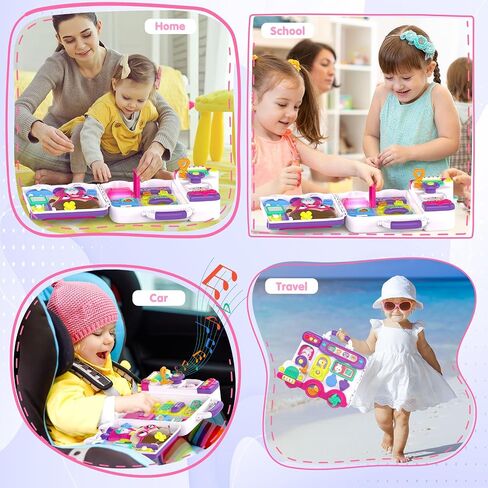 Montessori Busy Board for 1-2 Year Old,Musical Toys for Toddlers 1-3 Year,Motor Skills Developmental Toy for 12-18 Month Age,Perfect for Preschool or Travel,Birthday Gift for 1+Year Old Boy & Girl in Saudi Arabia