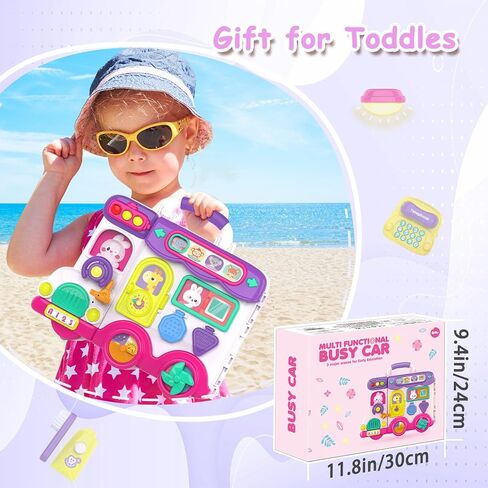 Montessori Busy Board for 1-2 Year Old,Musical Toys for Toddlers 1-3 Year,Motor Skills Developmental Toy for 12-18 Month Age,Perfect for Preschool or Travel,Birthday Gift for 1+Year Old Boy & Girl in Saudi Arabia